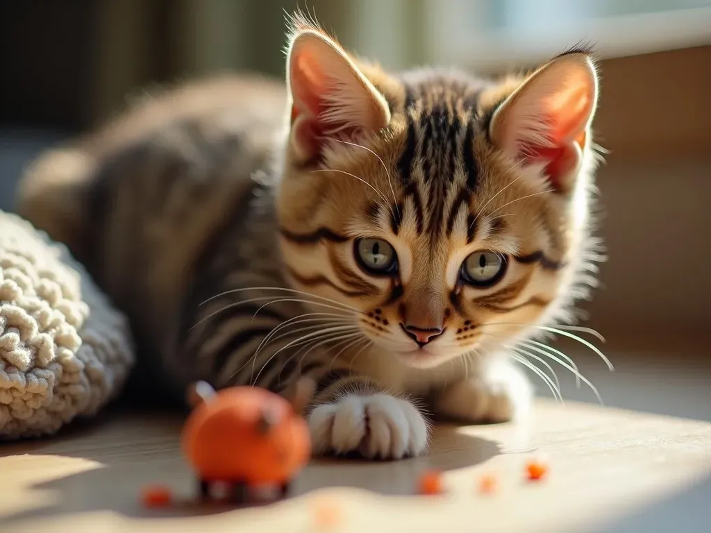 クラッキングする猫と獲物