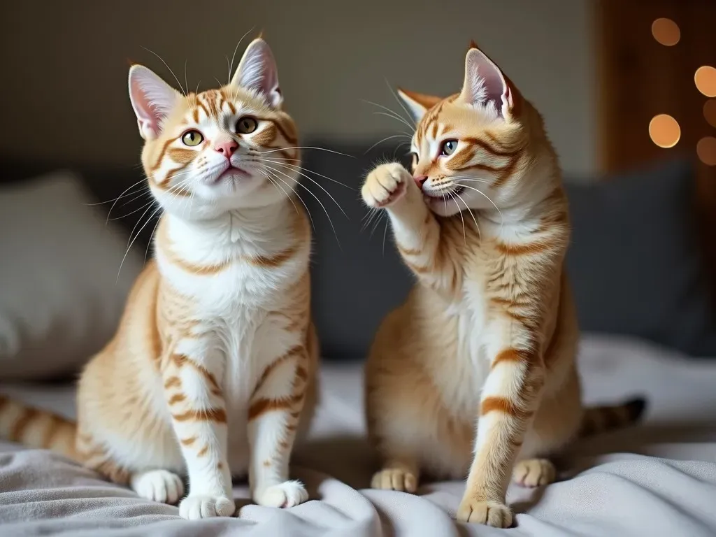 健康な猫と異常な猫の姿勢