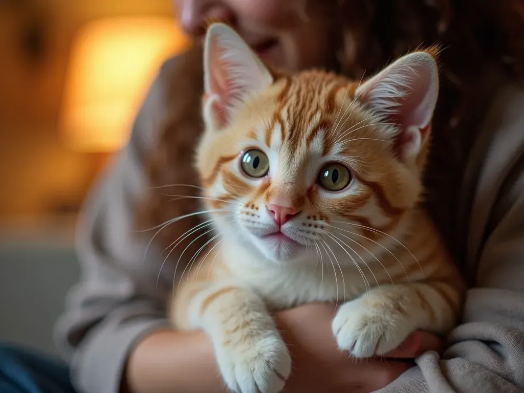 抱っこされる猫