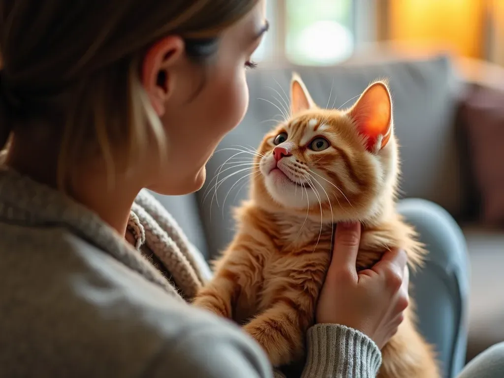 猫と飼い主の幸せな瞬間