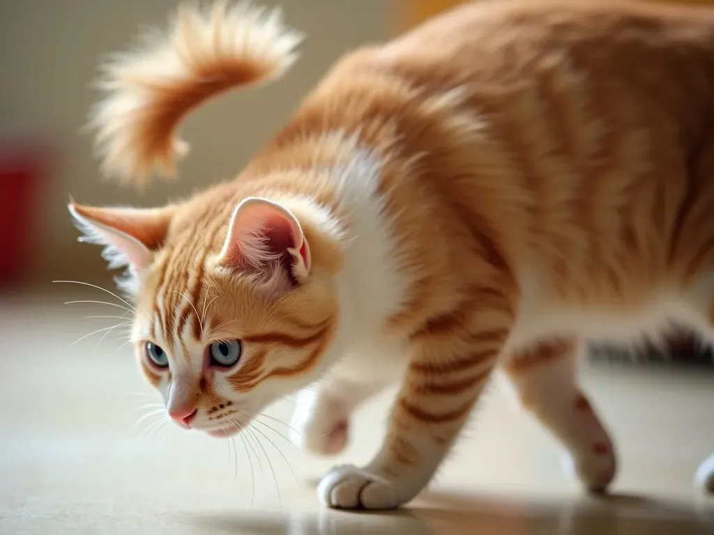 猫のしっぽ振る様子