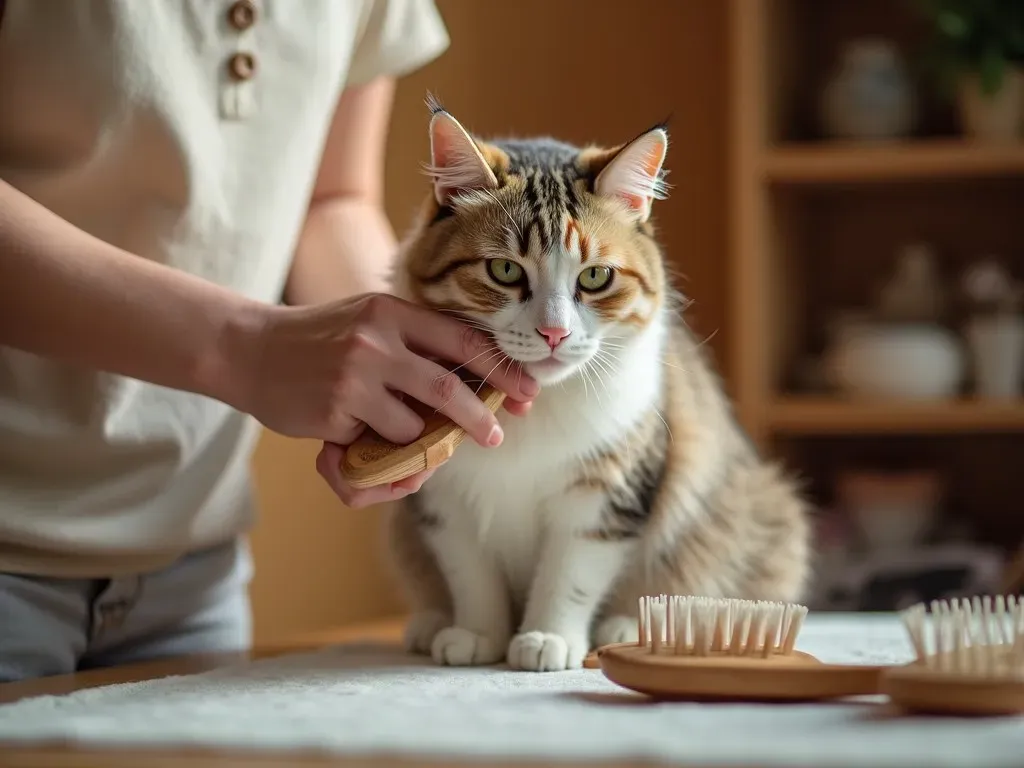 猫のブラッシング