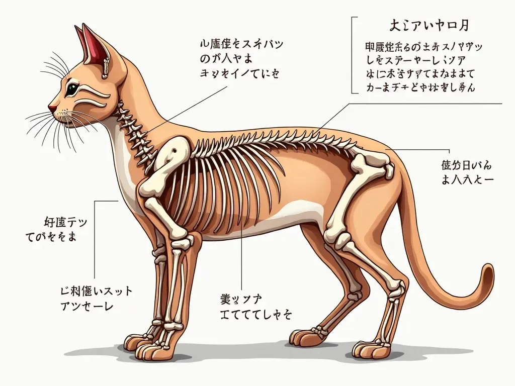 猫の骨格図