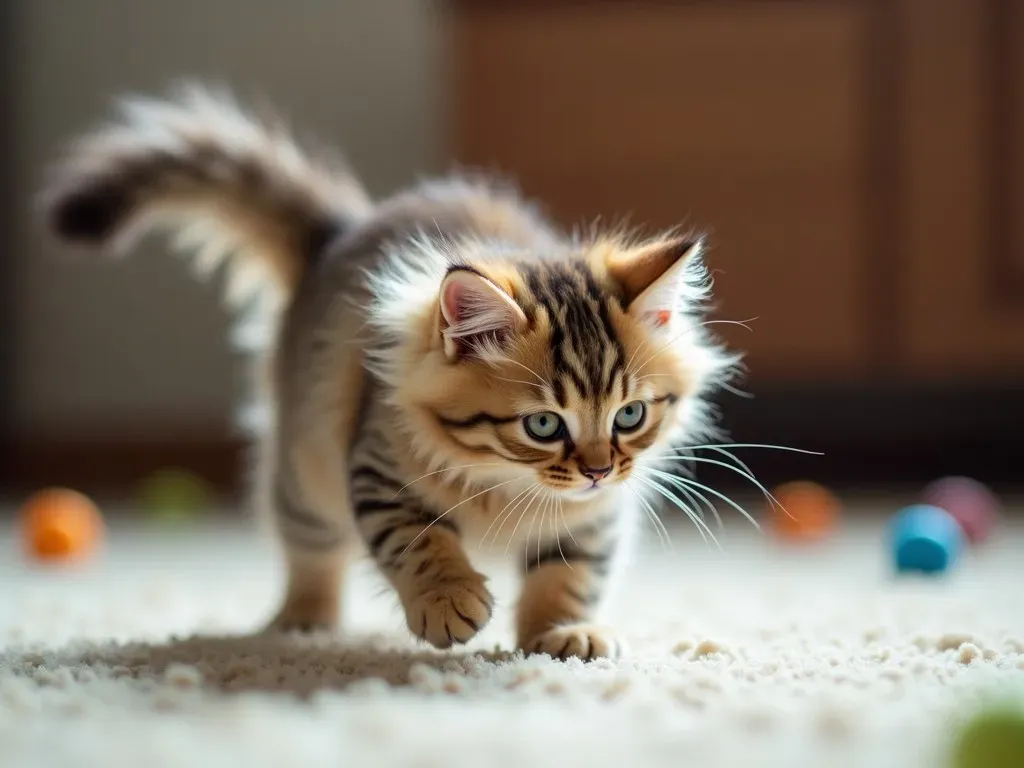 猫 自分の尻尾を追いかける